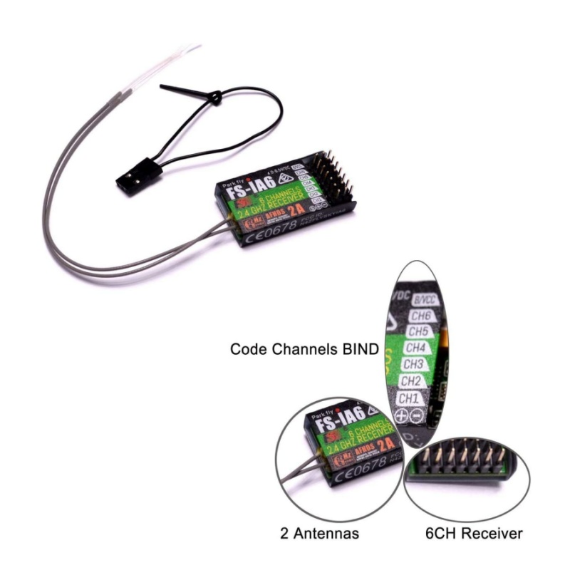 Drone Racing Receiver - Flysky FS-IA6 Empfänger 6CH Dual Antenne